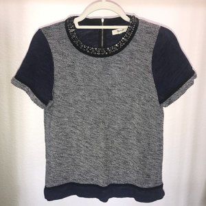 Madewell Short Sleeve Colorblock Sweater
